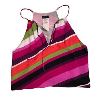 Rena Lange Lined Silk Sleeveless Blouse Multicolor Large Measurements Included